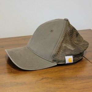 Carhartt Trucker Hat Baseball Cap Snap Back Adjustable Side Logo Green AH5298-M